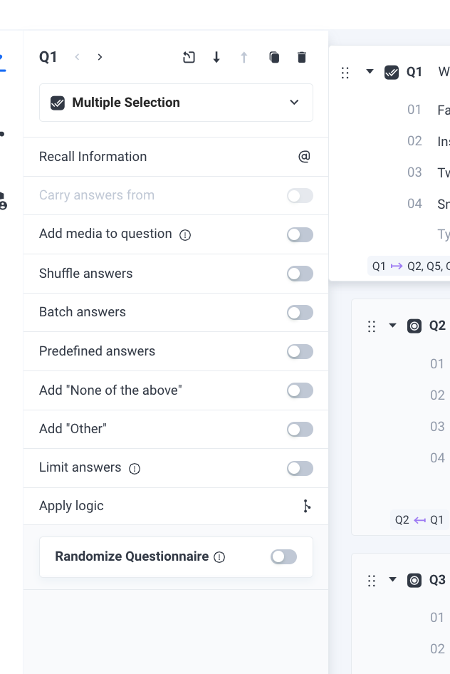 randomize survey questions