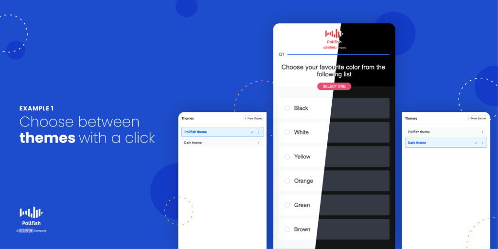 survey with customizable theme