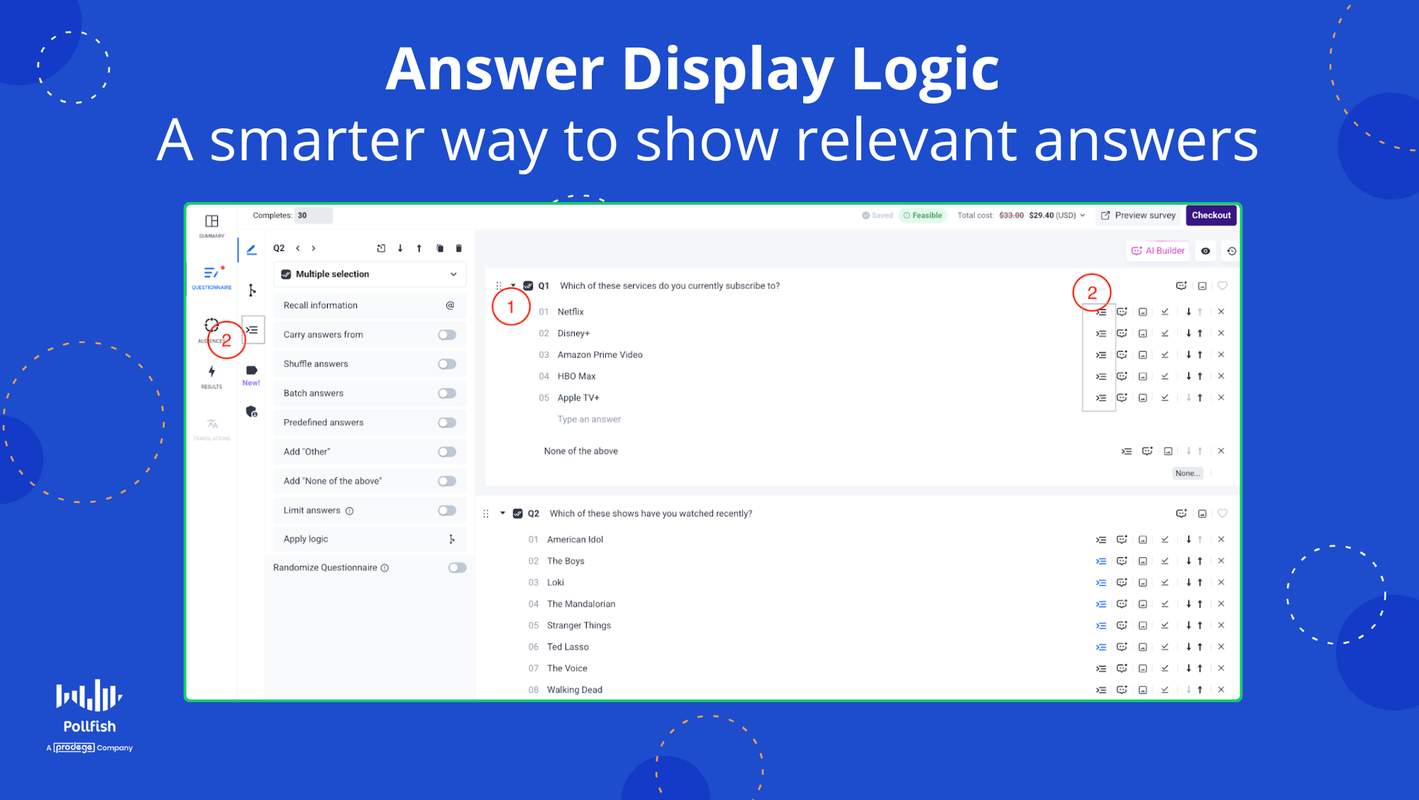 Using Answer Display Logic