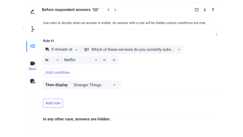 How to set Answer Display Logic