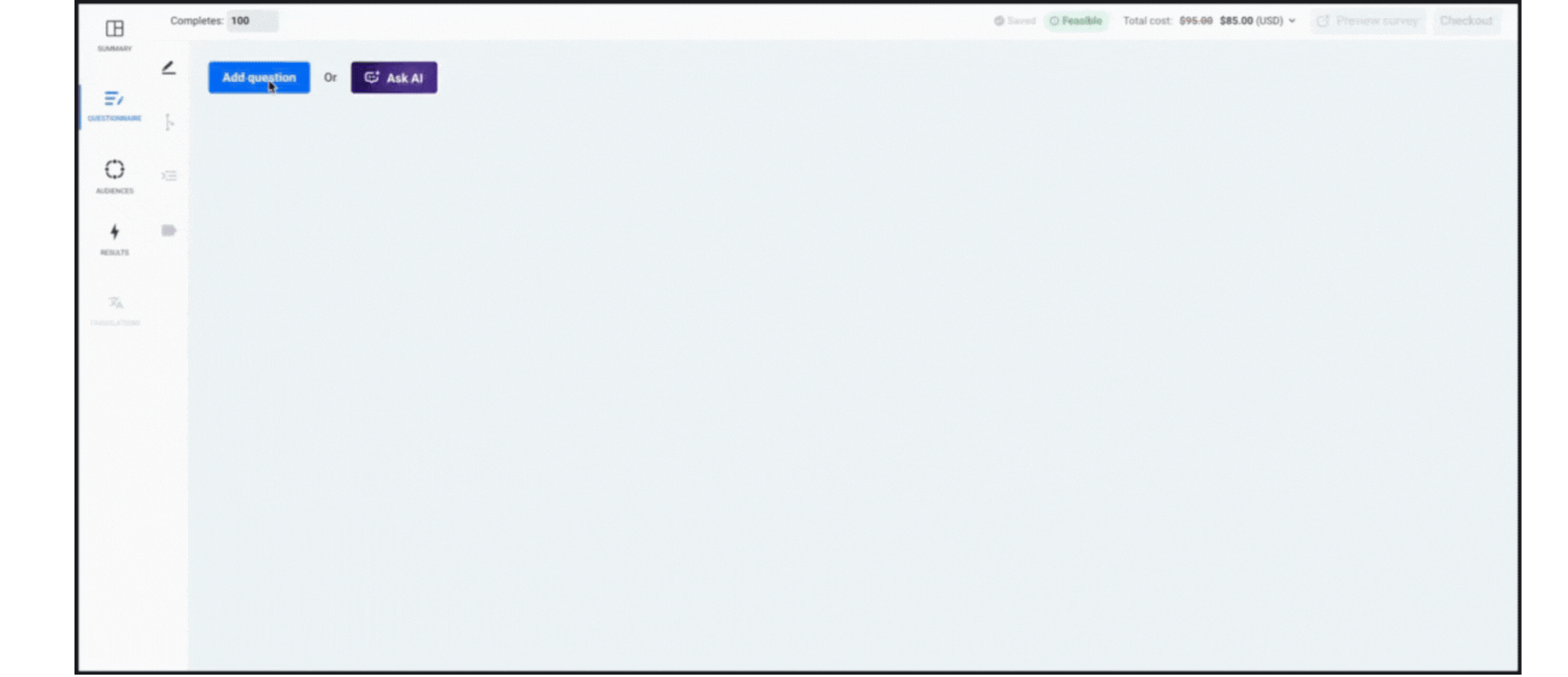 Find Conversational AI in the Questionnaire Menu