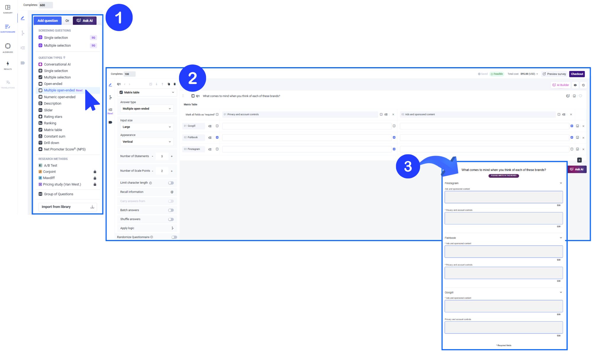 You can find Multiple Open Ended Questions when you add a question to your survey