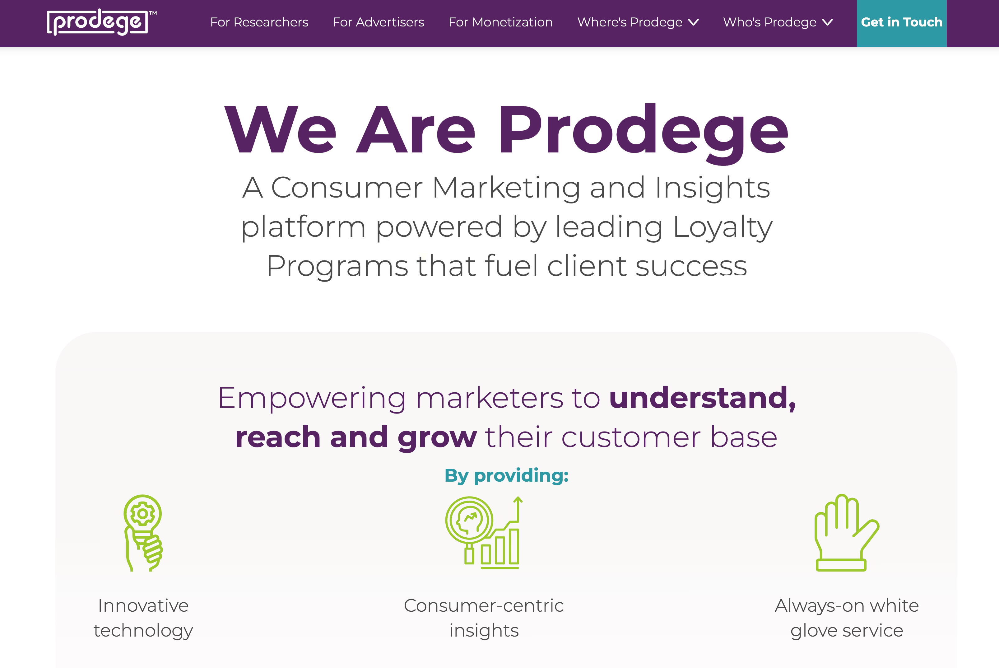 Prodege homepage: A Consumer Marketing and Insights Platform