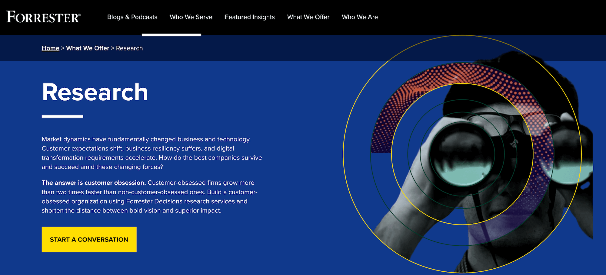 Forrester Research landing page