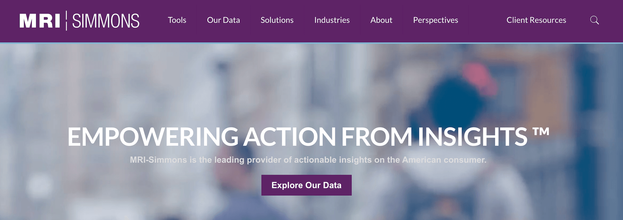 MRI-Simmons homepage: Empowering Action from Insights